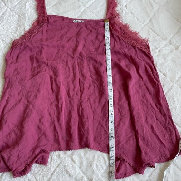 Free People Intimately | Dobby Dot Eyelash Strap Tank Top "Rose" | Size Large - Picture 7 of 7